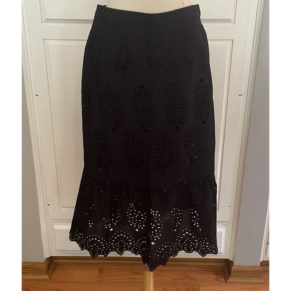 Dresses & Skirts - Find Brand Black Eyelet Women's Skirt Size 12 Cottage Coastal Cowgirl 100%cotton